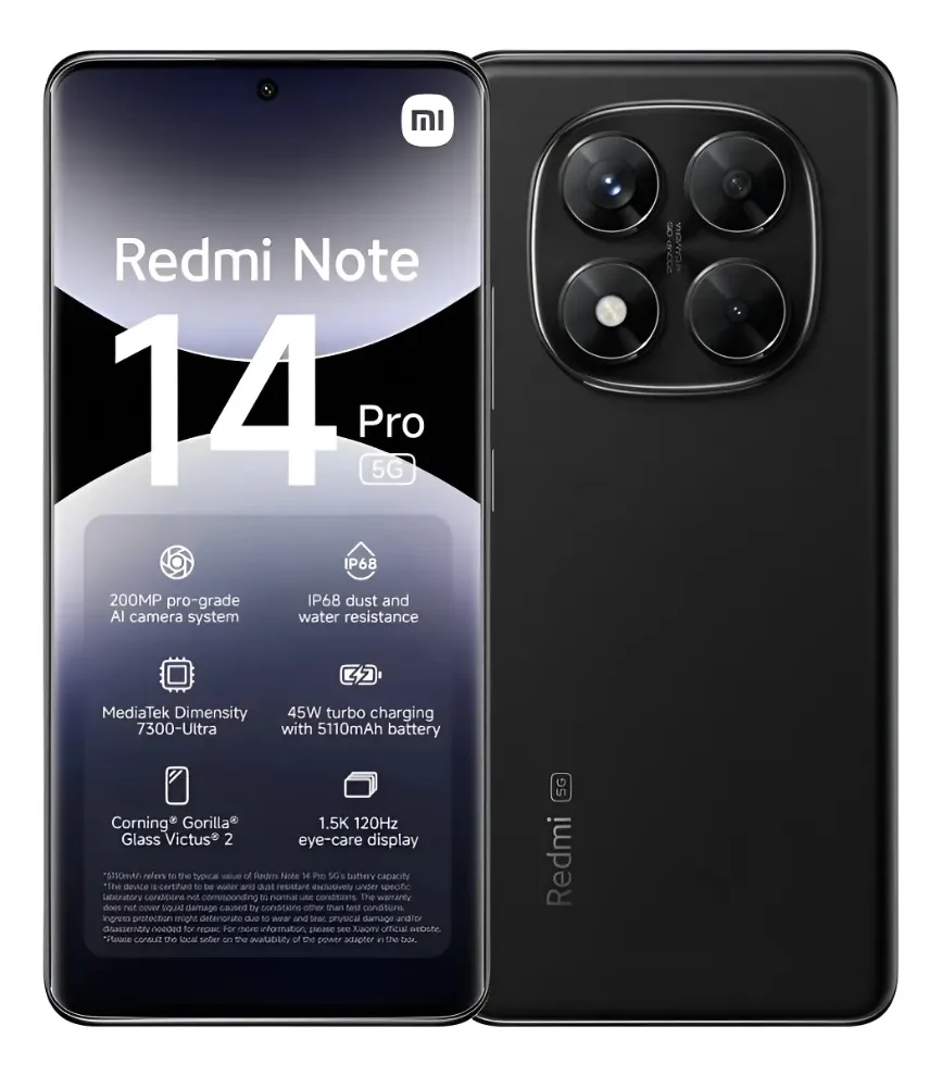 Frente e verso do redmi note 14 pro